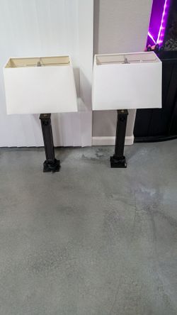 Scandinavian design lamps x2 with shades