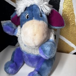 Disney Store Exclusive Winnie The Pooh's Eeyore Snowflake Plush stuffed Toy
