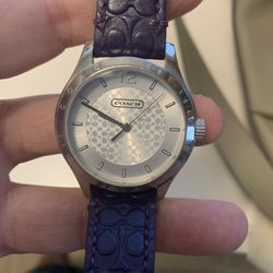 Womens Coach Watch With Leather Band