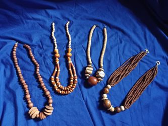 Large Chunky Wood Bead Necklaces