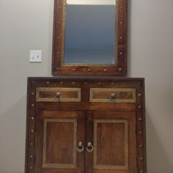 Pier 1 Cabinet with Matching Mirror