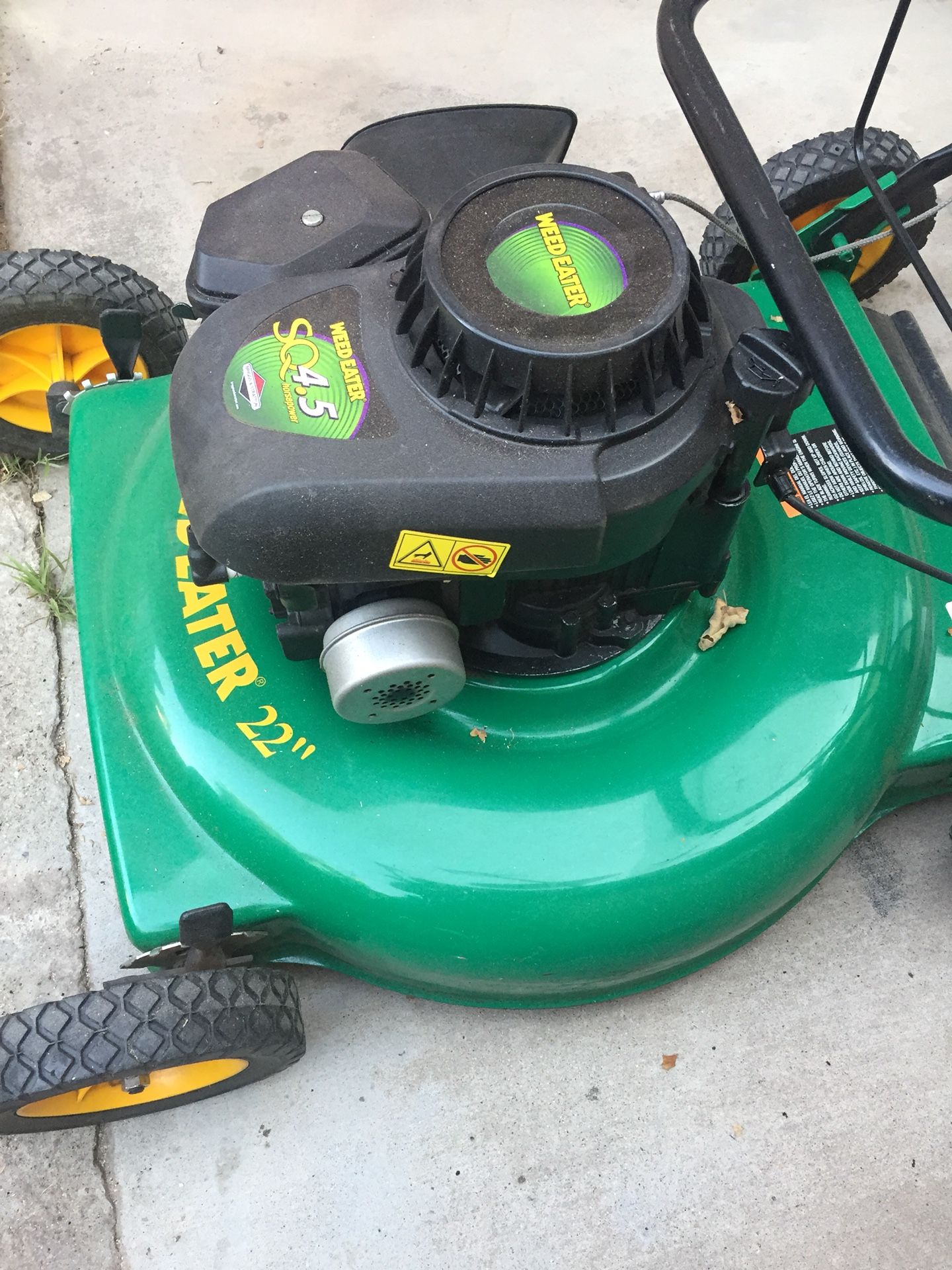 Weed eater sq 4.5 lawn mower sale