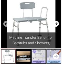 Medline Transfer Bench for Bathtubs and Showers,

