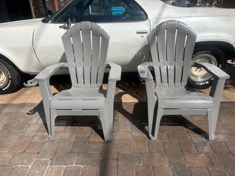 Two Gray Adirondack Patio Chairs — Both for One Low Price!