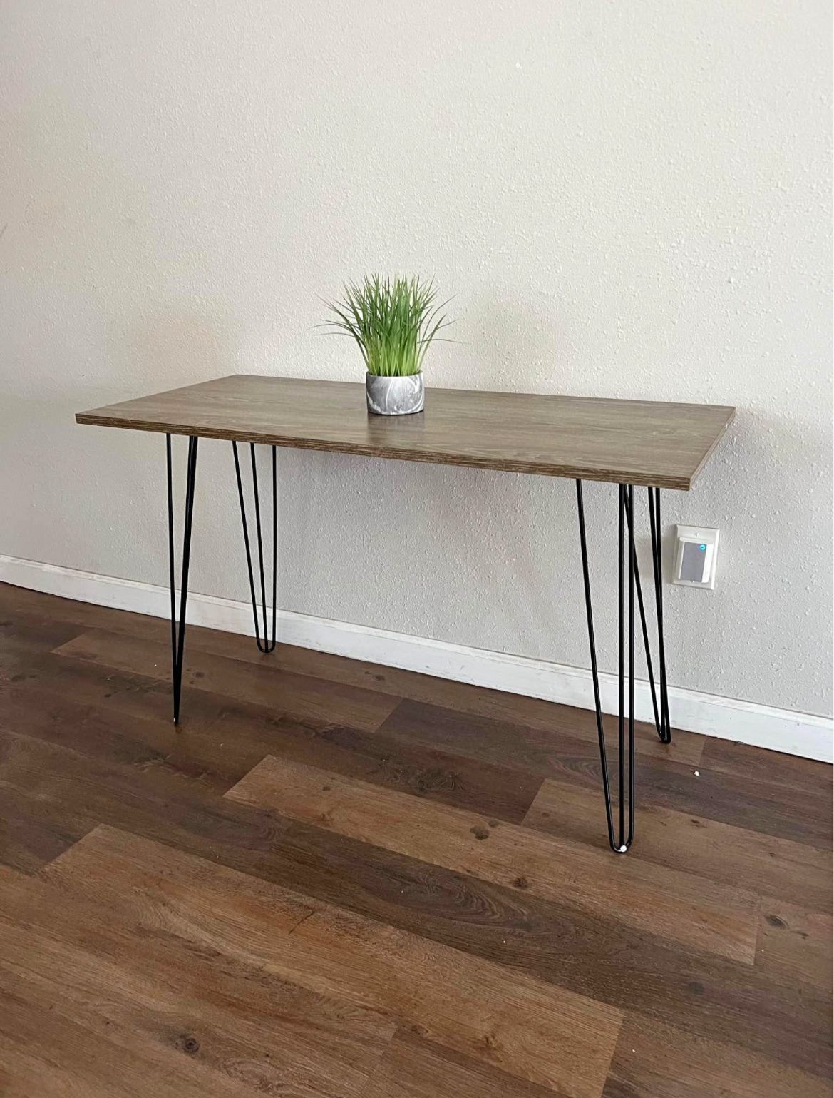 Office Desk 43”, Hairpin Legs, Wood Writing Table, Rustic Computer Desk