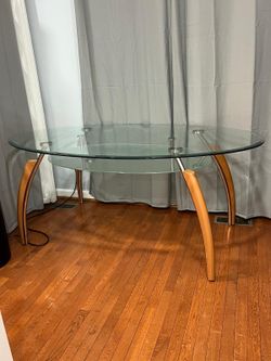 Modern Oval Glass Dining Table