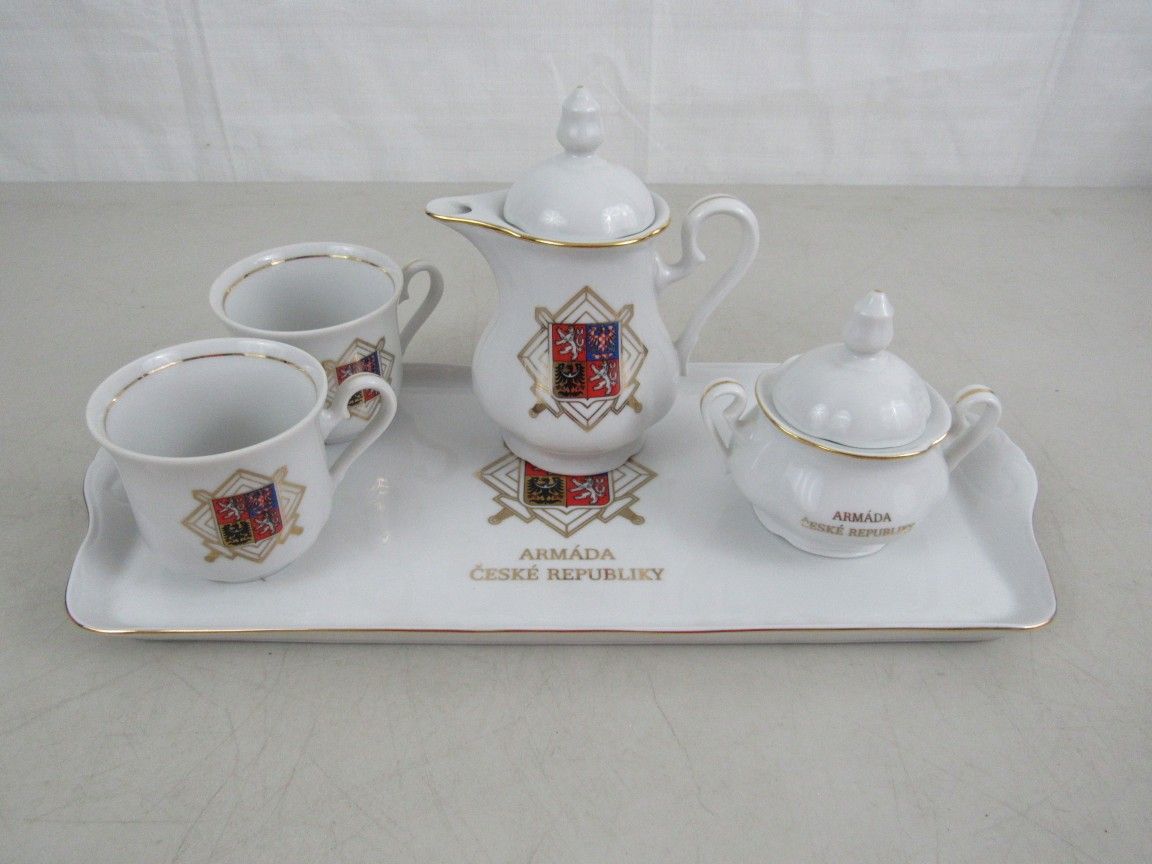 Czech Republic Army Porcelain Tea Set Leander 1946 RGK Boheme