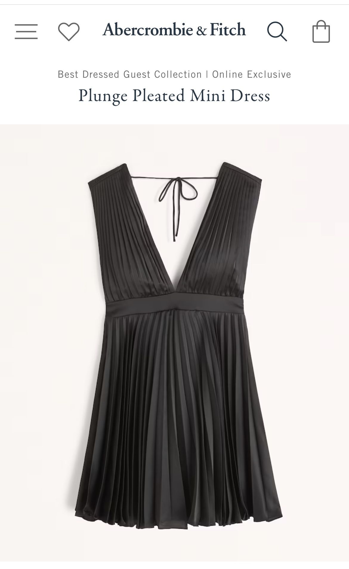 Abercrombie Plunge Pleated Mini Dress