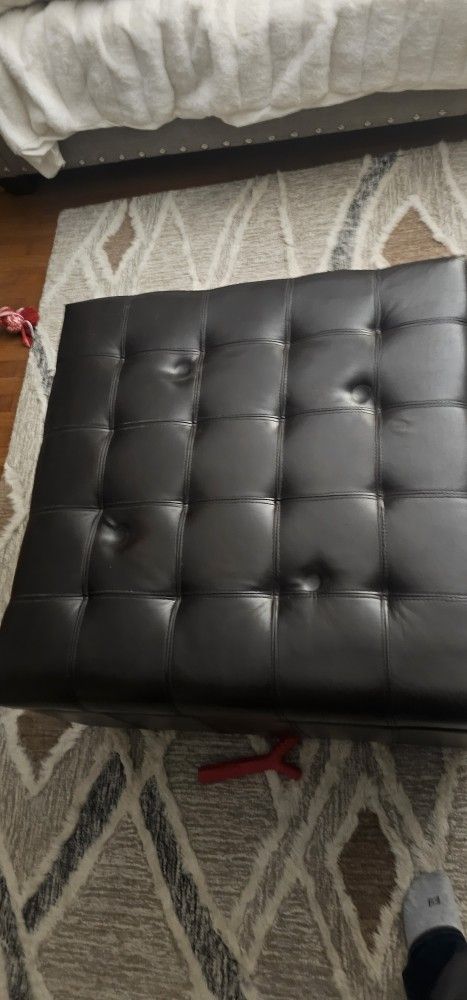 Storage Ottoman Leather 