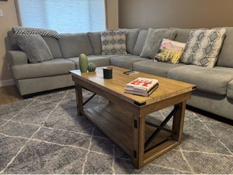 Medieval Style Coffee Table Wood and Metal, w/Drawer