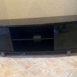 Black Glass TV Stand