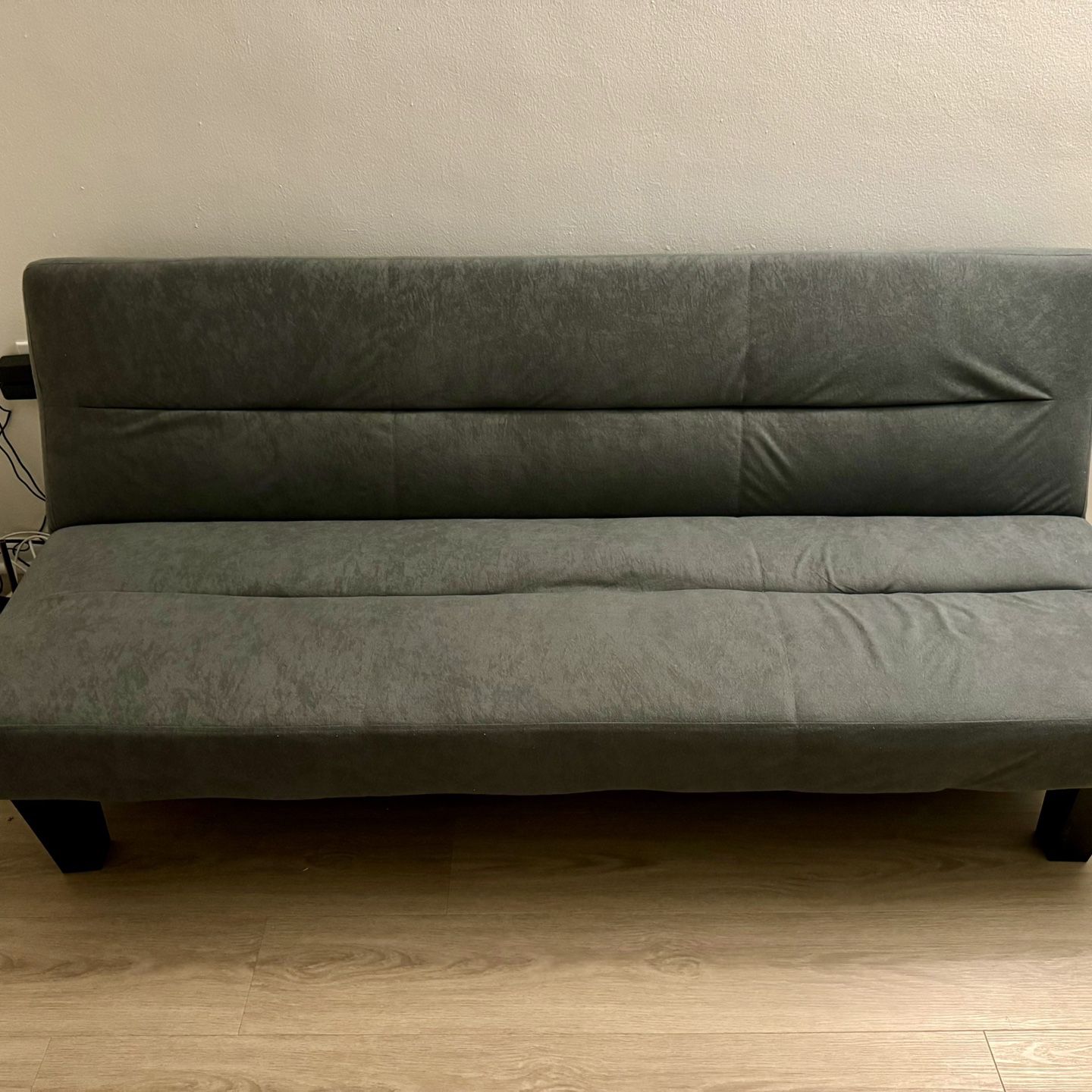 Sofa Bed Studio Futon, Gray Linen Upholstery