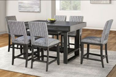 Brand New Grey 7pc Counter Height Dining Table Set