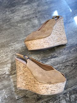 Jeffrey Campbell Brown Cork Wedges Size 7