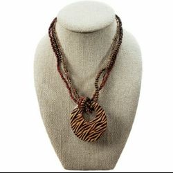 Multicolored Animal Print Pendant Necklace 