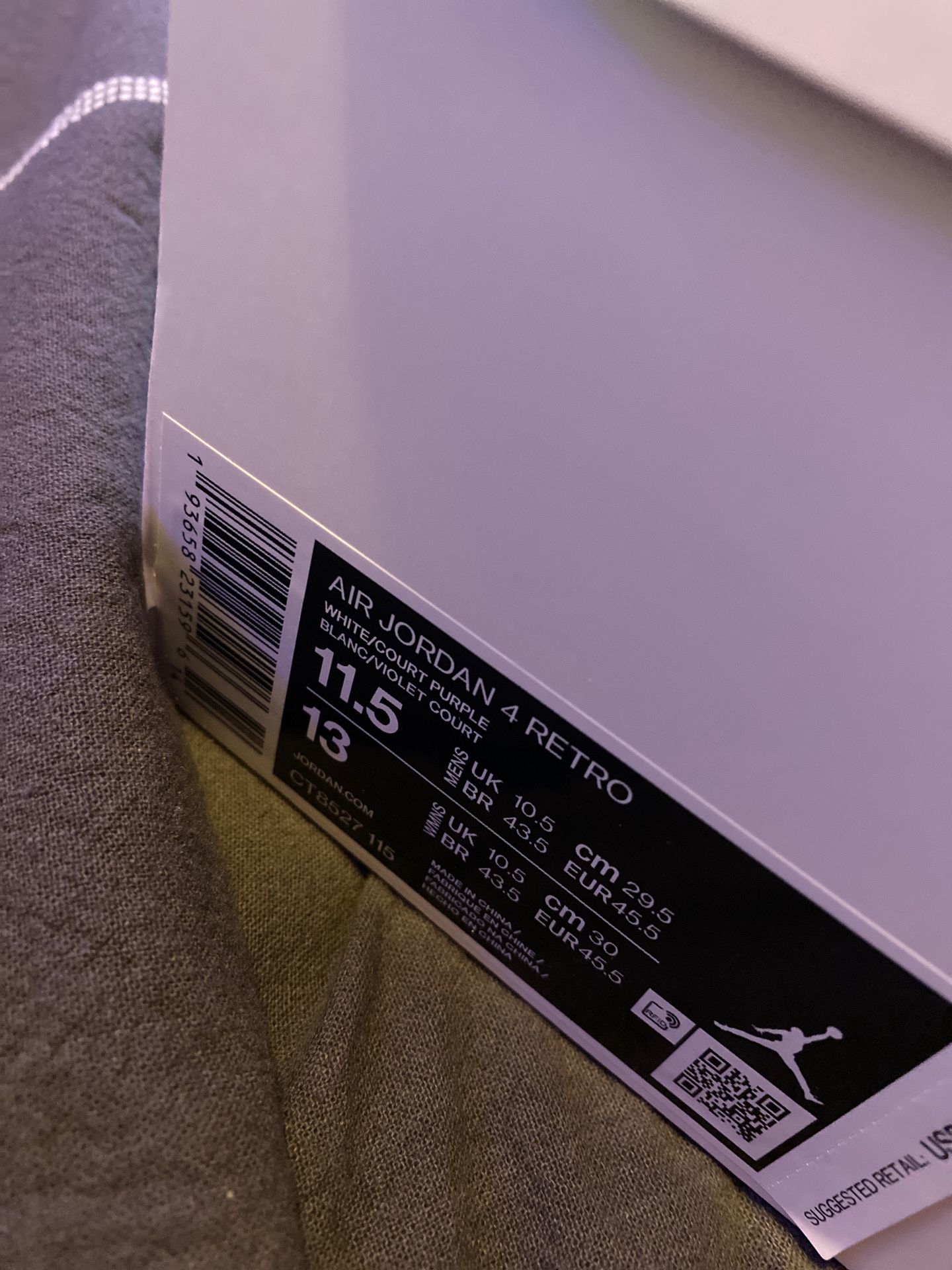 Jordan 4 Purple Metallic