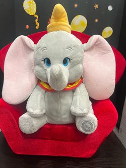 DISNEY DUMBO LARGE 15 INCH SOFT SILKY PLUSH WITH DISNEY STAMP OF AUTHENTICITY - QUALITY MADE