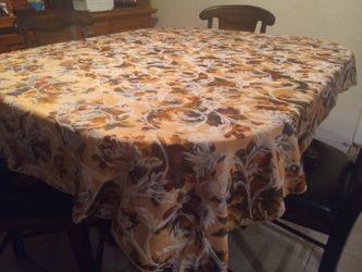 FLORAL AND FRUIT LINEN TABLECLOTH