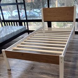 Twin Size Bed Frame Color grey white or espresso