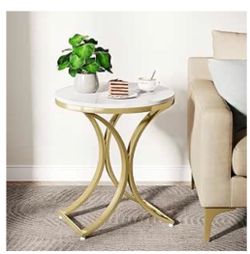 White and goldend table new