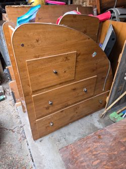 Two loft twin beds with drawers