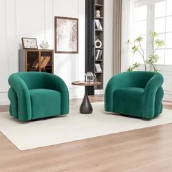 Modern Glam Velvet 360 Degree Swivel Accent Armchair