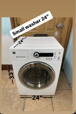 Small GE washar 30 days warranty  24” wide