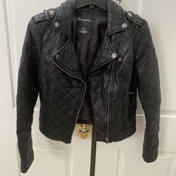 Women’s Aeropostale Black Leather Jacket Medium - $20