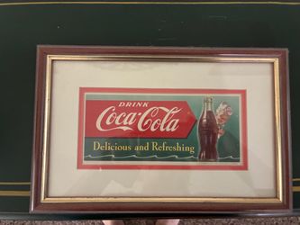 Framed Vintage 1951 Coca-Cola Advertising Ink Blotter - Sprite Boy Art