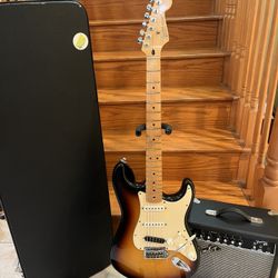 Fender MIM Stratocaster (Mint/Upgraded Seymour Duncan) W/ Hardshell Case, Fender Amp