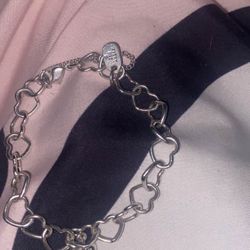 James Avery Heart Bracelet  With A Key To My Heart Charm 