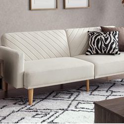 mopio Futon Sofa Bed, Couch, Small Sofa, Sleeper Sofa, Loveseat, Mid Century Modern Futon Couch, Sofa Cama, Couches for Living Room (Snow Velvet)