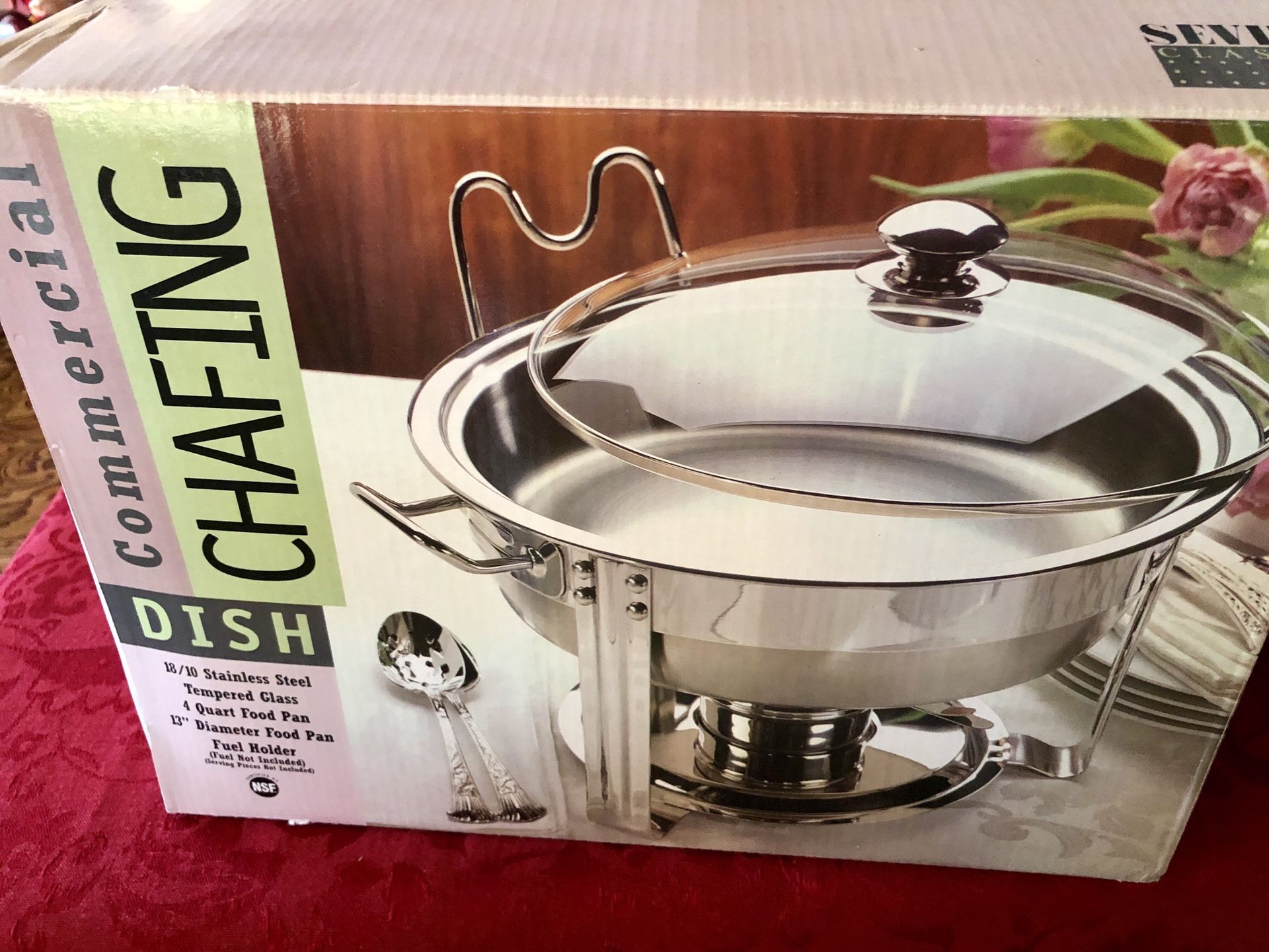 Chafing Dish Commercial Seville. Classic 4 Qt. Model#14009 Used Once In Original Box. Excellent Condition. $40. Firm.
