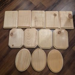 12 Raw WOODEN PLAQUES Made In USA 🇺🇸 