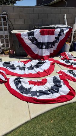 Small and large flag banners for the 4th
