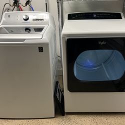 GE - HE WASHING MACHINE & WHIRLPOOL DRYER
