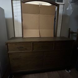 Wood and Metal Dresser