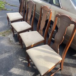 Four Wooden Dining Room Chairs 