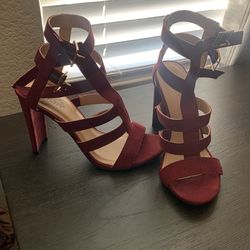 Burgundy high heels Size 8