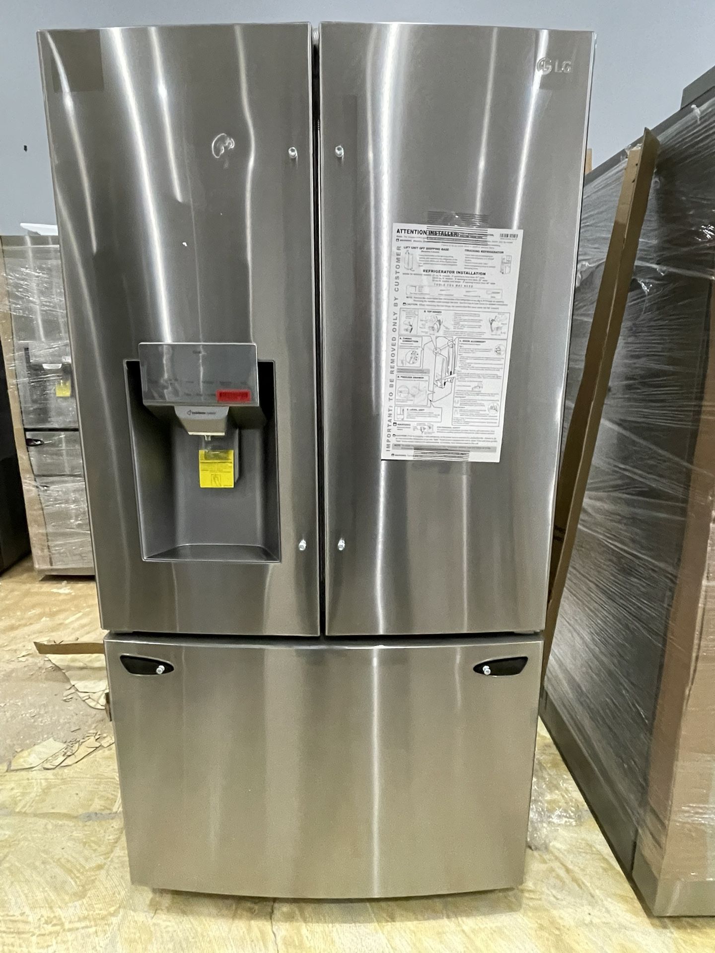 LG NEW OPENBOX SCRATCH AND DENT FRENCH DOOR REFRIGERATOR WITH WARRANTY