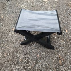 Leather folding stool