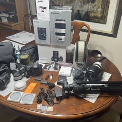Large Pro Photo/video Bundle Canon DSLR With Lenses And Extras