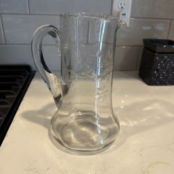 Etched Glass Pitcher