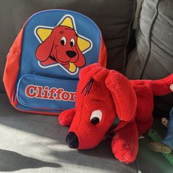 Clifford backpack and puppet