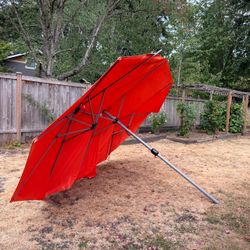 3 tier Large Red orange Patio balcony Umbrella - no base