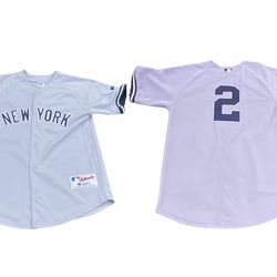 Vintage Russel Athletic NY Yankees Derek Jeter Grey Jersey 14/16