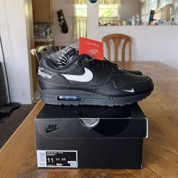 Nike Air Max 1 '87 SP Supreme Black White Size 11