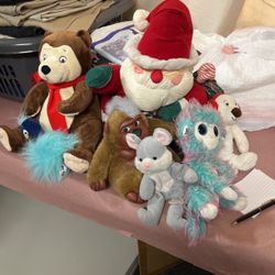 Stuffed Animals And Santa