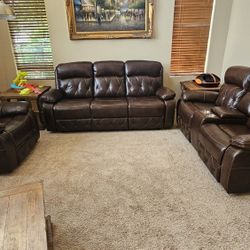 Brand New Sofa, Love Seat & Chair $1199 Recliner Brown Set 