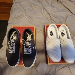 2 Pairs Of Vans Used Once Size 7 1/2 Mens